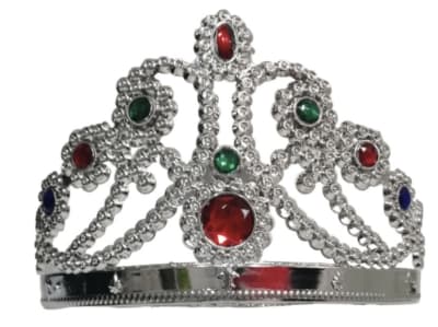 Corona Plástica plateada Reina1