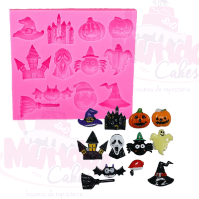 Molde Silicona para fondant halloween1