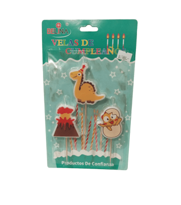 Vela Dinosaurio 3 pza.1