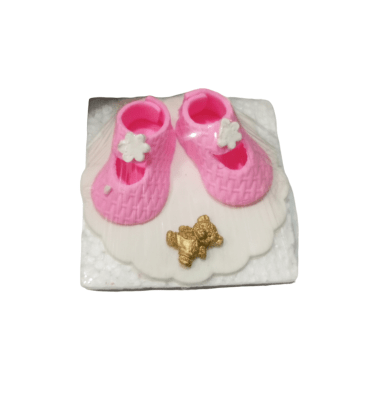 Decoracion de Azucar Zapato Bebe Rosada