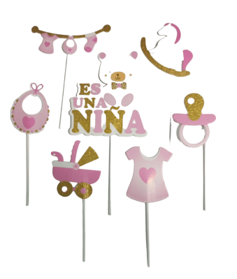 Topper Torta Es una niña 7pzs.