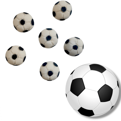 Decoracion de Azucar Pelotas de Futbol 6u.