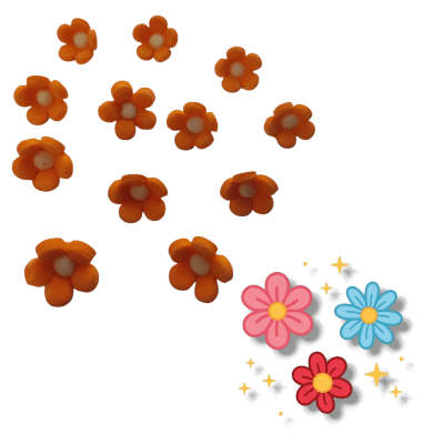 Decoracion Azucar Flores Chicas Naranja 12u.