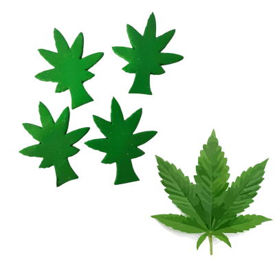 Decoración de Azucar Hoja Marihuana 4u.