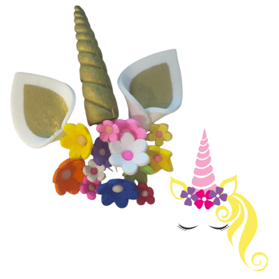 Decoracion Azucar Unicornio Grande 16pza.