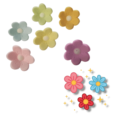 Decoracion Azucar Flores Grandes Pastel 6u.