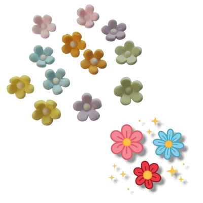 Decoracion Azucar Flores Chicas Pastel 12u.1