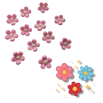 Decoracion Azucar Flores Chicas Rosa 12u.1