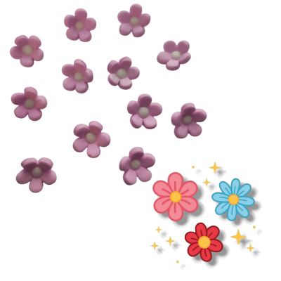Decoracion Azucar Flores Chicas Lila 12u.1