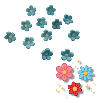 Decoracion De Azucar Flores Chicas Celeste 12u.1