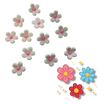 Decoracion De Azucar Flores Chicas Blanca 12u.