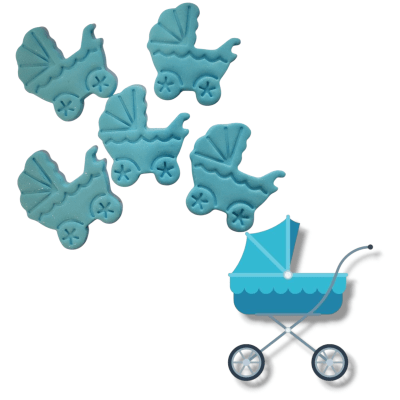 Decoracion de Azucar Coche celeste 5u.1