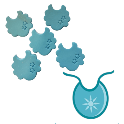 Decoracion de Azucar Babero celeste 5u.1