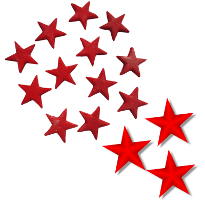 Decoracion Azucar Estrellas Chicas Rojo 12u.