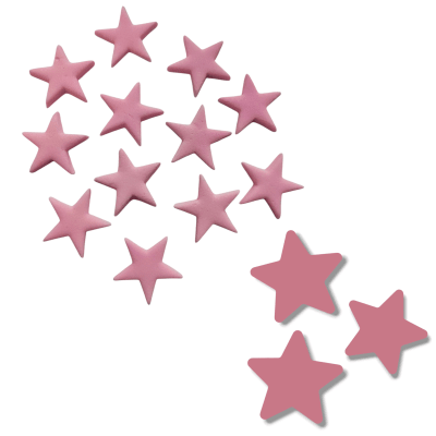 Decoracion Azucar Estrellas Chicas Rosada 12u.1