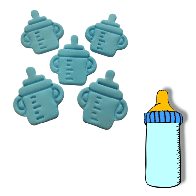 Decoracion de Azucar Mamadera Celeste 5u.