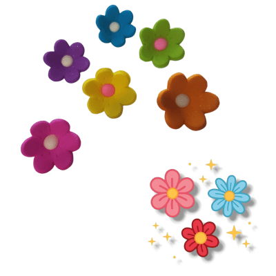 Decoracion De Azucar Flores Grandes Surtido 6u.