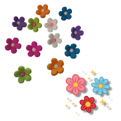 Decoracion De Azucar Flores Chicas Colores 12u.
