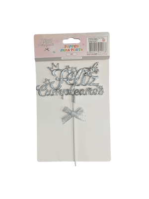 Topper para Torta Plateado Super Feliz1