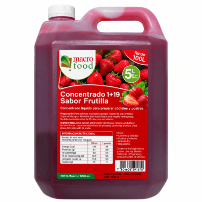 Concentrado Frutilla (1+19) 5 Lt. Macrofood.