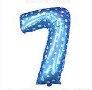 Globo Numero 7 Azul Corazones Foil1