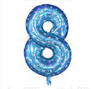 Globo Numero 8 Azul Corazones Foil1