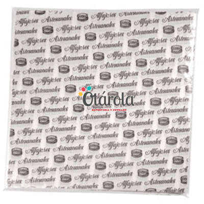 Papel Alfajor Diseño Letras Cafe 100u.1