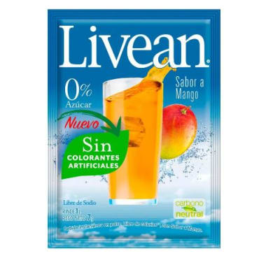 Jugo en Polvo Livean Mango 7grs.