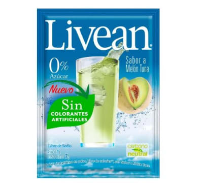 Jugo en Polvo Livean Melon Tuna 7grs.