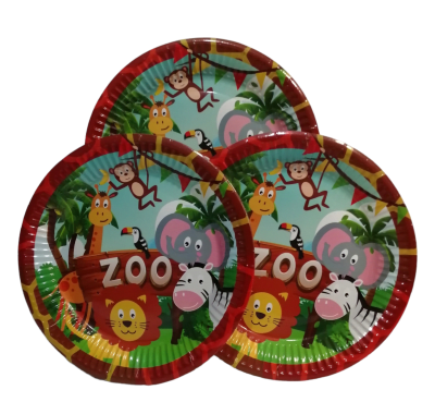 Plato Carton Zoo Animalitos 6u.