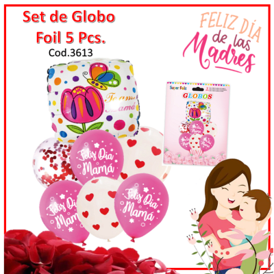 Globo Feliz Dia Mamá 5pcs