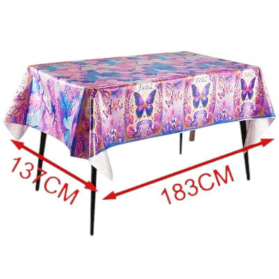 Mantel Metalico Morado Mariposas 1u.