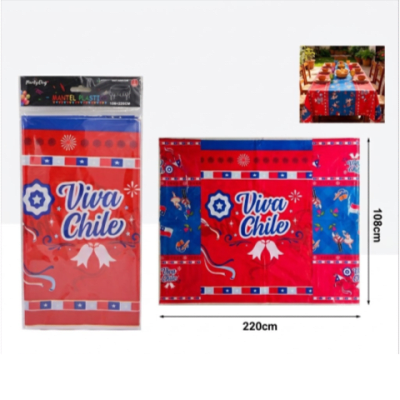 Mantel Plastico Viva Chile 108x220cms.