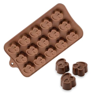 Molde Silicona Chocolate Corazon Doble 15div.2