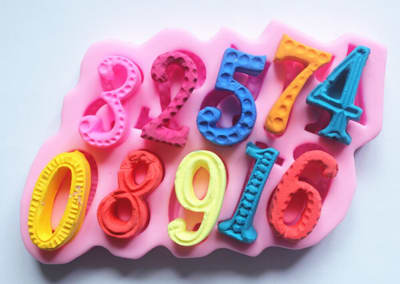 Molde Silicona para fondant numeros
