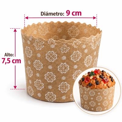 Molde de Papel Para Pan de Pascua 500grs. (10 Unidades)