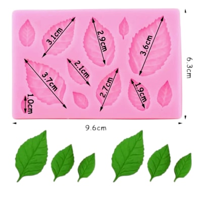 molde fondant hojas 12 div.