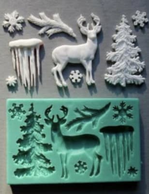 Molde Silicona Navidad 8 div.