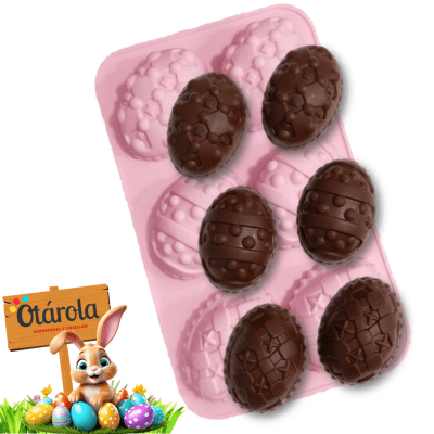 Molde Silicona Huevo Pascua 6 div.