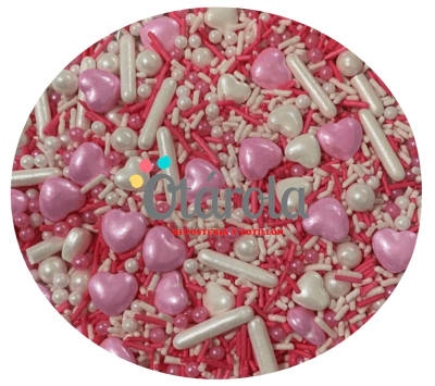 Sprinkles Corazon Rosa y blanco