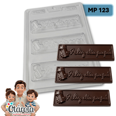 Molde Plastico Papa Feliz Dia 3Div.2