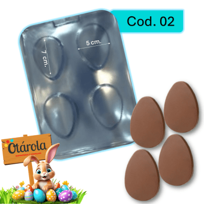Molde plastico Huevo Plano 4Div.1