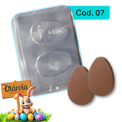 Molde plastico Huevo Plano 2Div.1