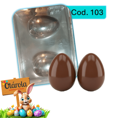 Molde Plastico Huevo Mediano liso 2DIv.