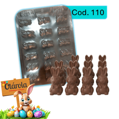 Molde plastico Conejitos 18div.
