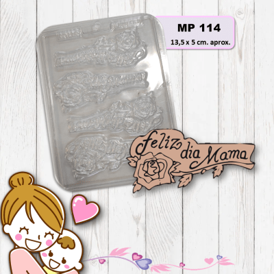 Molde Plastico Placa Feliz dia Mamà 4 Div.1