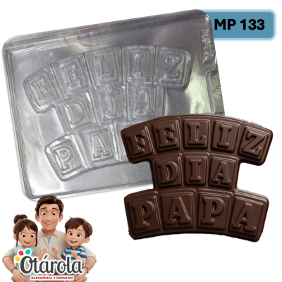 Molde Plastico Feliz Dia Papa 1Div.2
