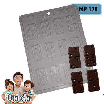 Molde Plastico Papa piezas de Domino 12 Div.