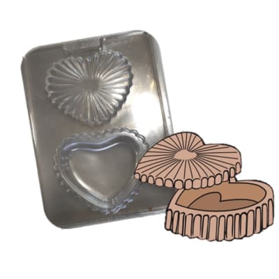 Molde Plastico Cofre Corazón 2 Div.1