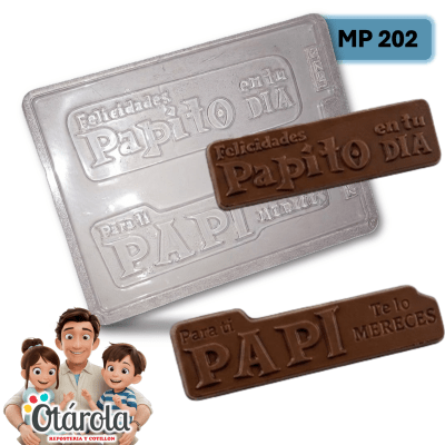 Molde Plastico Papá Placa Felicidades papito 2 Divisiones.